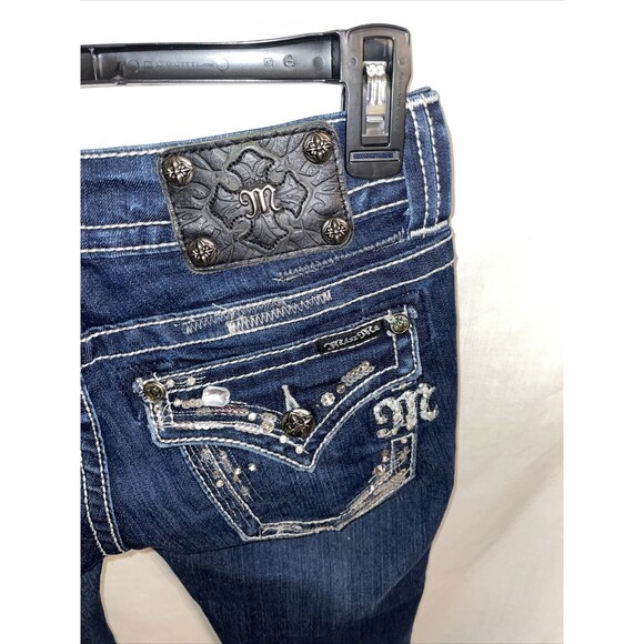 Miss Me Women’s Bootcut Jeans Size 27 30x30 Blue Western Cowgirl Rodeo Dark Wash - Picture 10 of 12